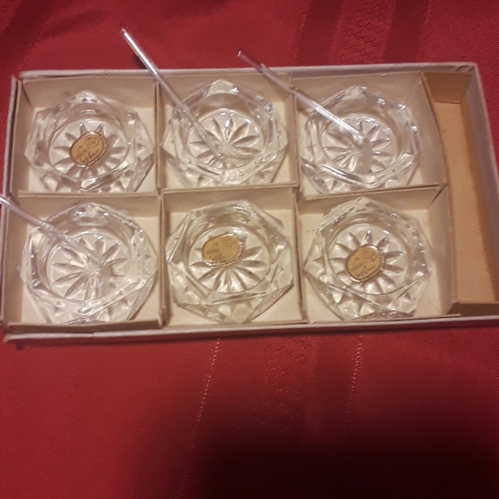 VINTAGE Bohemian Cut Glass Cellars   Salt Dip
